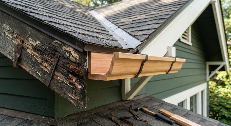 Wood Rain Gutter Installation in Mcdonough, GA